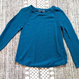 Karen Scott Teal Speckled Long Sleeve Sweater